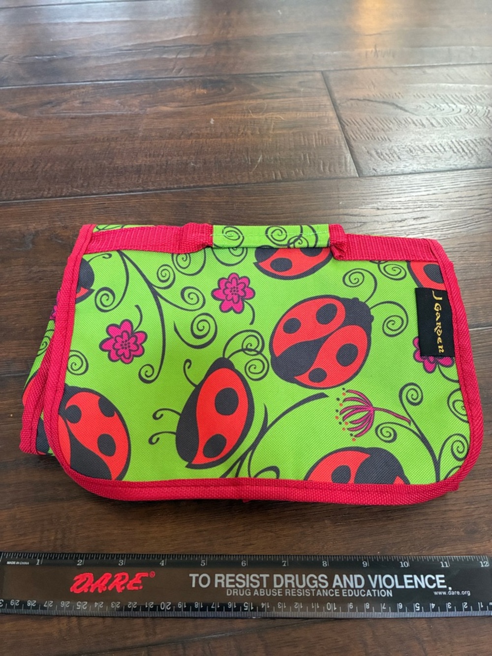 Ladybug Travel Bag - Green & Red by J. Garden